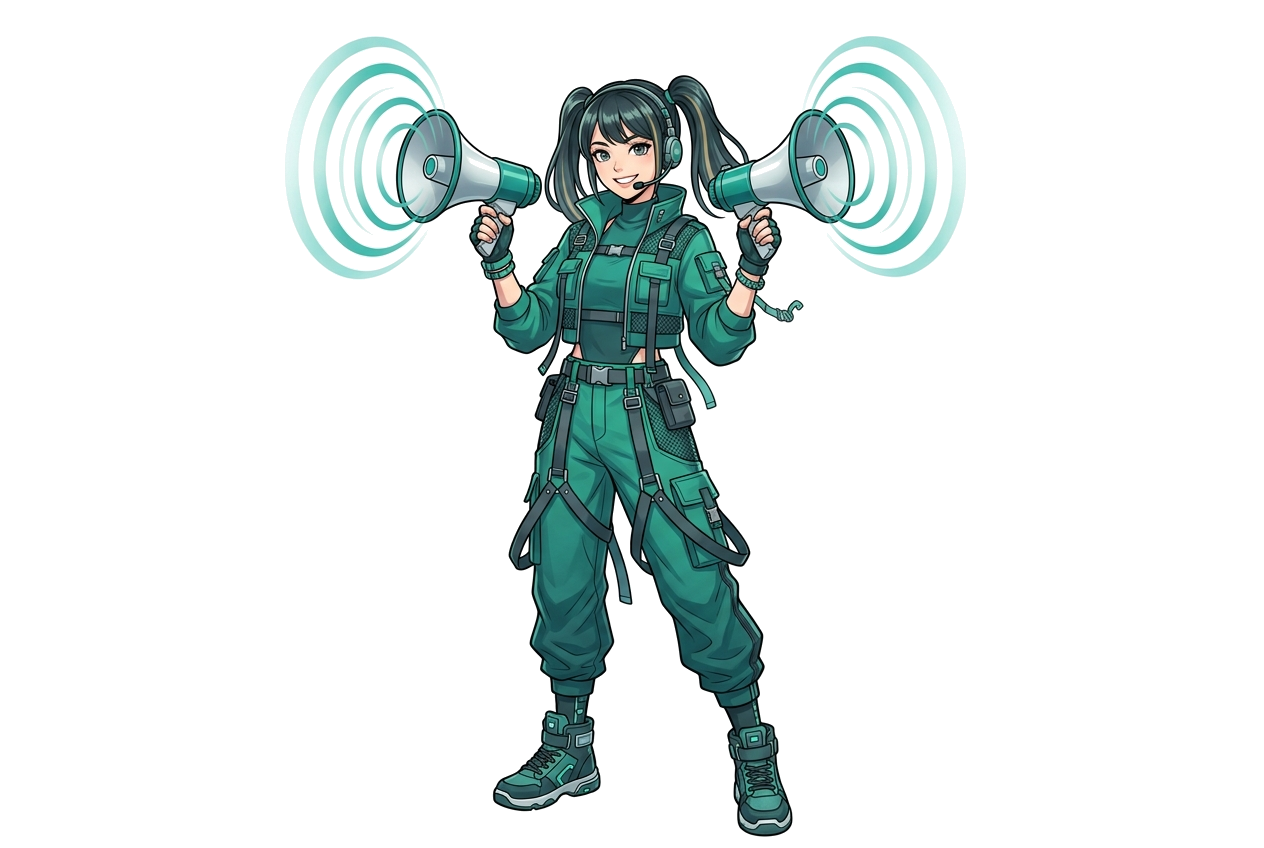 Echo — teal MC who owns short /ĕ/