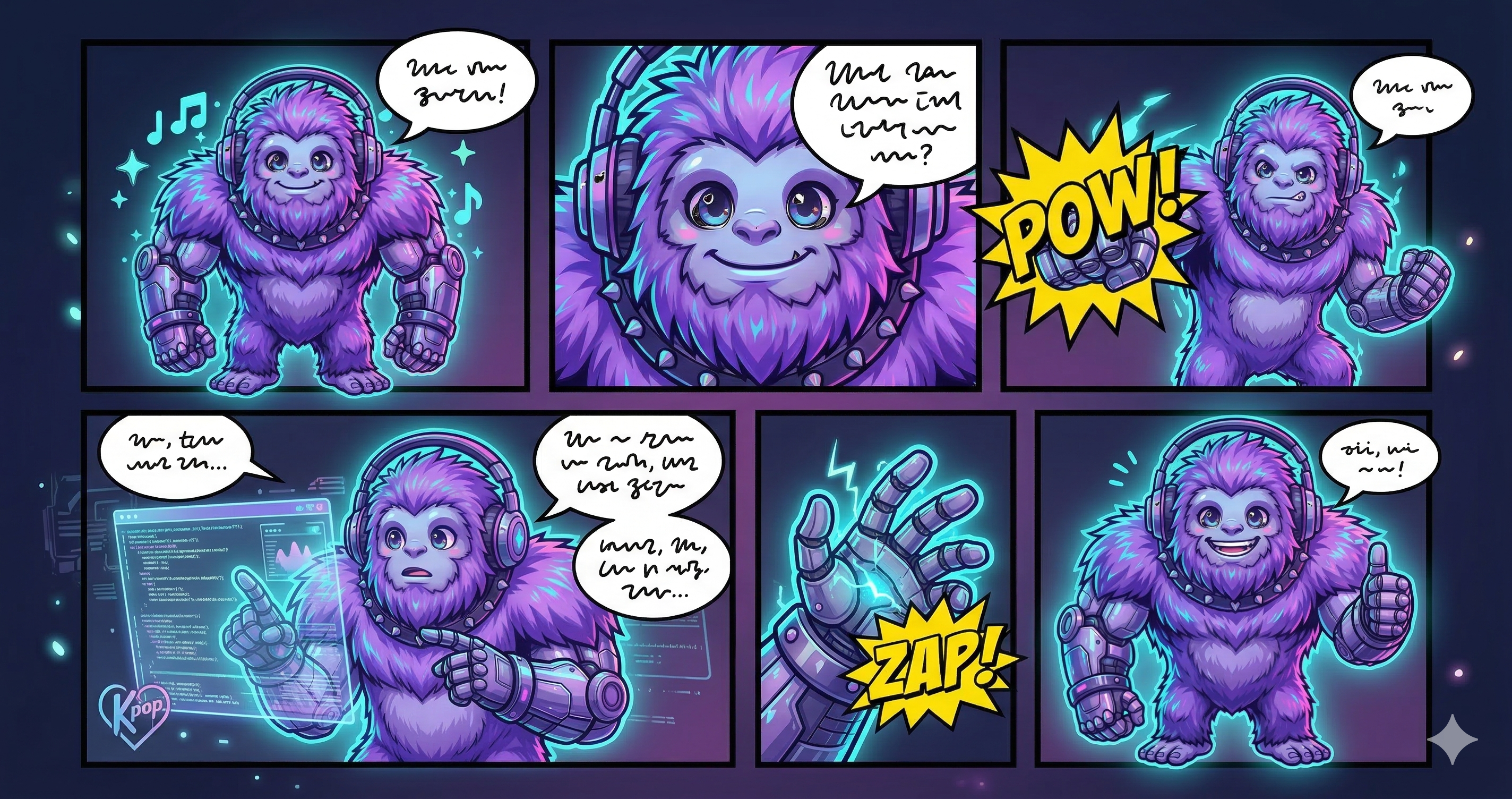 Anime-style decodable comic panels with ER IR UR target words in speech bubbles